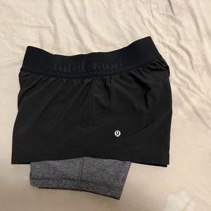 Lululemon lined training shorts.
